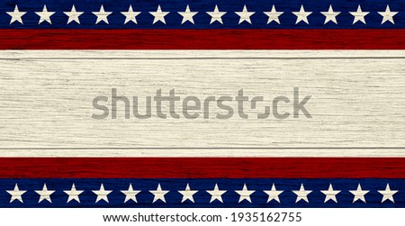 USA abstract background with elements of the American flag on wood