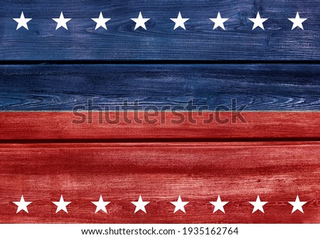 USA abstract background with elements of the American flag on wood