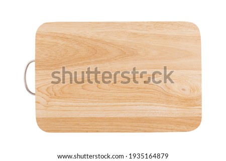 Wood cutting board isolated on white background Royalty-Free Stock Photo #1935164879