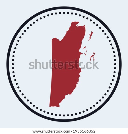 Belize round stamp. Round logo with country map and title. Stylish minimal Belize badge with map. Vector illustration.