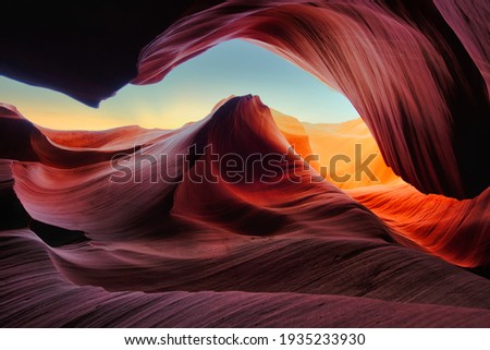 The breathtaking Antelope Canyon in Arizona, the USA Royalty-Free Stock Photo #1935233930