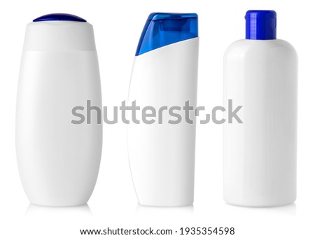 The White blank plastic bottles isolated on white background. Royalty-Free Stock Photo #1935354598