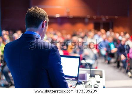 Speaker at Business Conference and Presentation. Audience at the conference hall. Royalty-Free Stock Photo #193539209