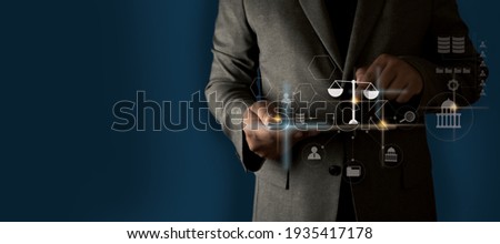 Change your future to advice Businessman inscription Legal advice online, labor law concept Royalty-Free Stock Photo #1935417178