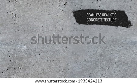 Seamless gray concrete texture. Stone wall background. Horizontal grunge texture background with space for text or image. Realistic vector illustration. Isolated on white background.