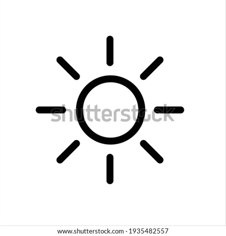 Brightness Icon, Intensity Setting Vector Art Illustration, sun icon. Isolated on white background.