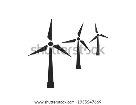 wind farm icon. wind turbines. eco friendly, renewable and alternative energy symbol. isolated vector image in flat style Royalty-Free Stock Photo #1935547669