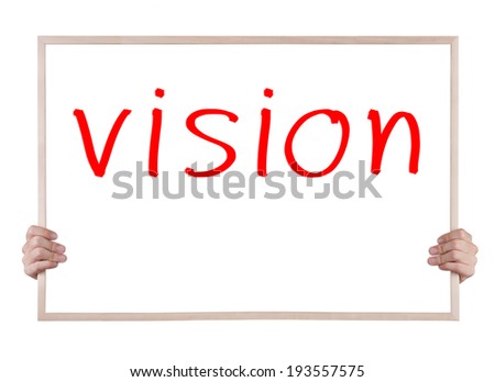 vision on whiteboard with hands 