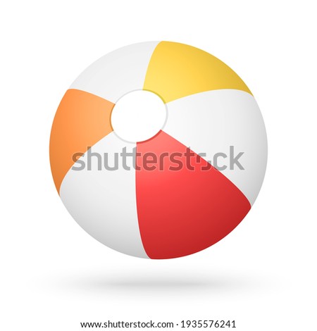 red, orange and yellow beach ball, vector Royalty-Free Stock Photo #1935576241
