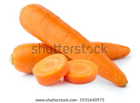 fresh vegetable carrots isolated on white background Royalty-Free Stock Photo #1935640975