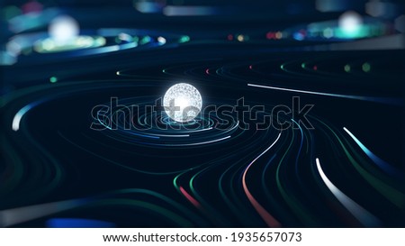  Abstract technology big data concept. Motion graphic for abstract data center, data flow. Transferring of big data and storage of block chain, server,  hi-speed internet. 3D Rendering. Royalty-Free Stock Photo #1935657073