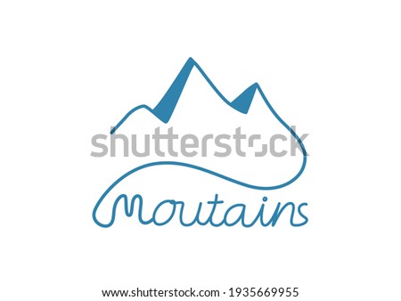 Mountain shapes for logo, mountain silhouette,Large number of mountains, Vector illustration.