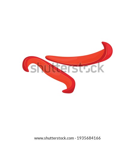 Sliced vegetables composition with flat isolated image of pepper cut through vector illustration