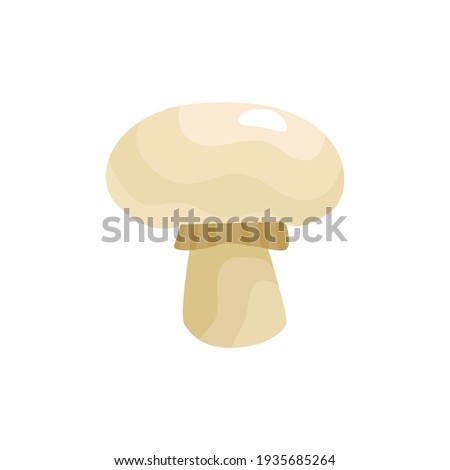 Sliced vegetables composition with flat isolated image of whole ripe mushroom vector illustration