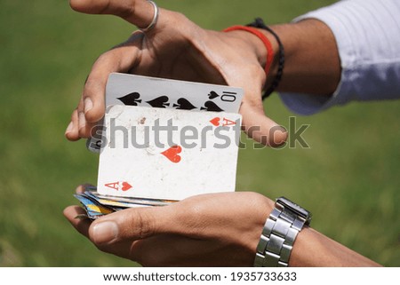 playing cards in hand - Poker concept