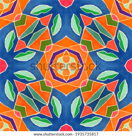 Gorgeous seamless pattern colorful geometric ornaments. Can be used for wallpaper, pattern fills, yoga wear, fabric print, surface textures.