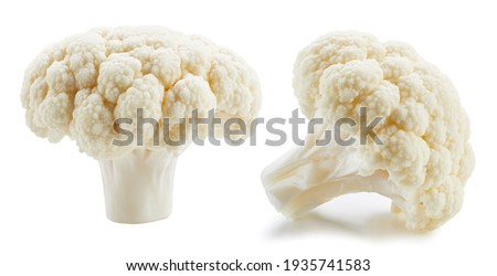 Cauliflower collection isolated. Cauliflower isolated on white. Royalty-Free Stock Photo #1935741583
