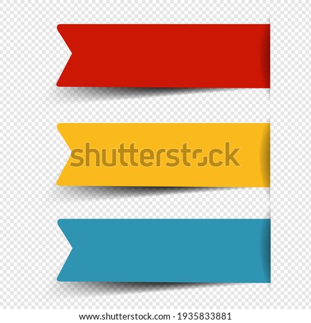 Paper Sticker Big Set Isolated Transparent background With Gradient Mesh, Vector Illustration Royalty-Free Stock Photo #1935833881