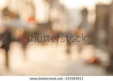 City commuters. High key blurred image of workers going back home after work. Unrecognizable faces, bleached effect. Royalty-Free Stock Photo #193584011
