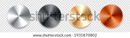 Realistic metal chrome button. Silver steel volume control knob. Application interface design element. App icon. Vector illustration. Royalty-Free Stock Photo #1935870802