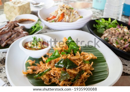 Spicy thai foods on the table, stock photo