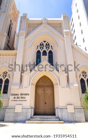 Methodist church is derived from a British Christian movement called Methodism. They were called Methodists for "the methodical way in which they practiced their Christian faith". Royalty-Free Stock Photo #1935954511