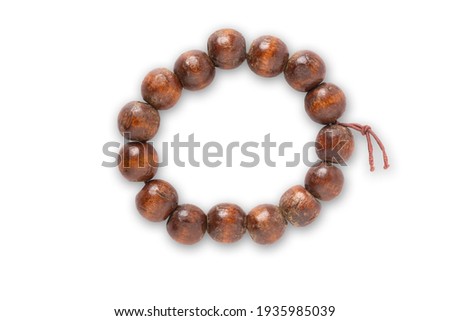 Bracelet wood in isolated with clipping path