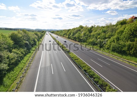 Clear way on a German autobahn  Royalty-Free Stock Photo #1936046326