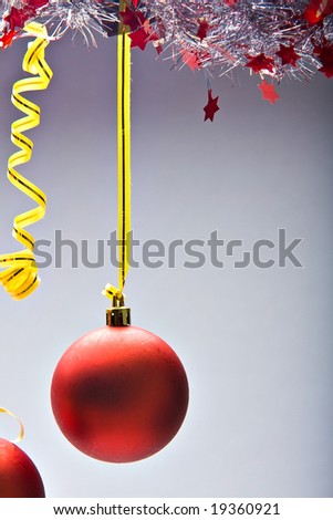 Hanging Christmas ornament over gradient background