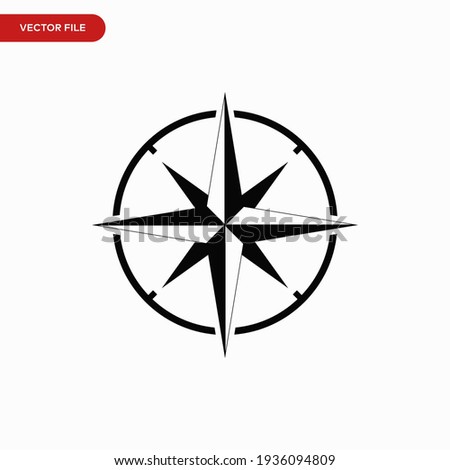 Compass icon vector. Simple navigation sign