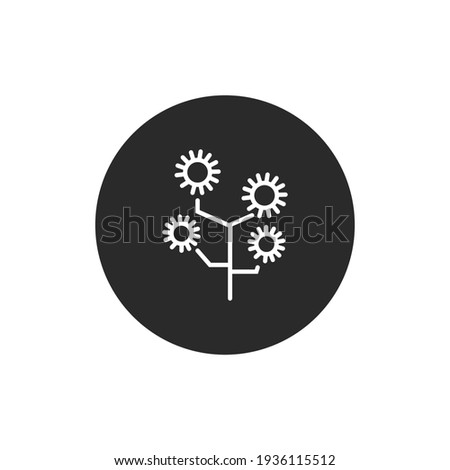 line art flower icon shaped like arrangement, clean vector pictogram simple symbol