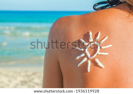 happy girl with the sun on her back by the sea in the nature Royalty-Free Stock Photo #1936119928
