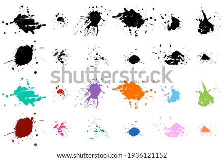 Paint stains vector set isolated on a white background.