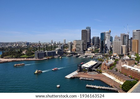 The ferry port in Sydney Harbor