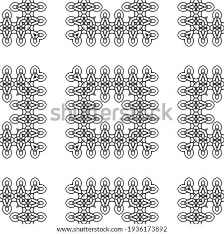 Design seamless decorative lacy pattern. Abstract square monochrome background. Vector art
