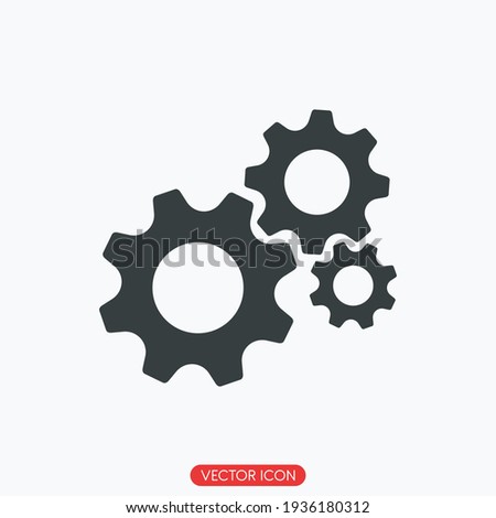gear icon, Gear Settings symbol, cogwheel, Vector Illustration Royalty-Free Stock Photo #1936180312