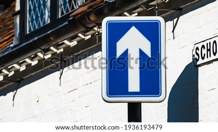 One way street sign in the UK