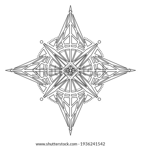 Sacred geometry. Vector coloring book with geometric mandala. Geometric shapes. Vector illustration.