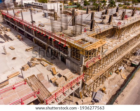 Aerial drone inspection of construction site stages