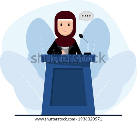 Speaker business woman illustration character