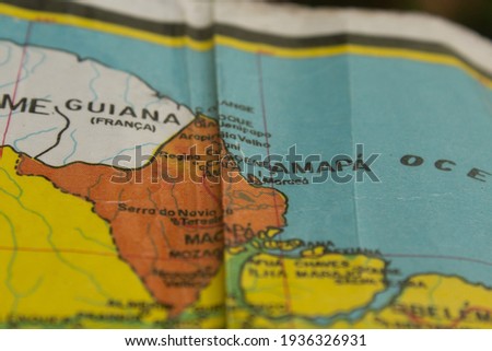 Amapa on Brazil Travel Map Royalty-Free Stock Photo #1936326931