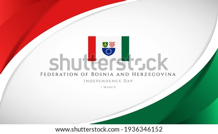 Abstract independence day of Federation of Bosnia and Herzegovina country banner with elegant 3D background