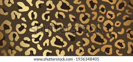 Luxury Gold leopard skin background vector. Exotic animal skin with golden texture. vector illustration. 