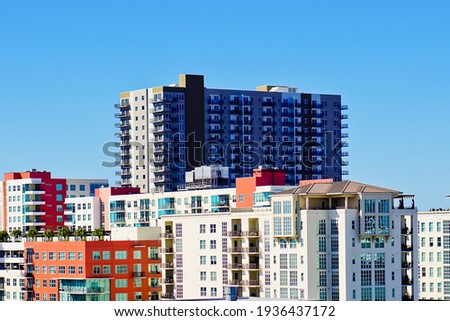 Colorful Apartment buildings in Tampa bay Florida USA