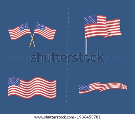 set american flags national symbol