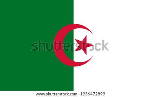 People's Democratic Republic of Algeria flag vector icon Royalty-Free Stock Photo #1936472899