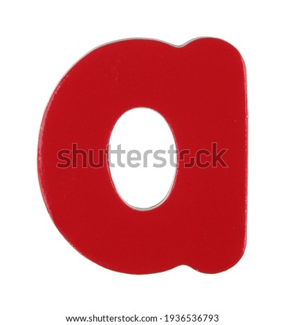 lower case a magnetic letter on white with clipping path