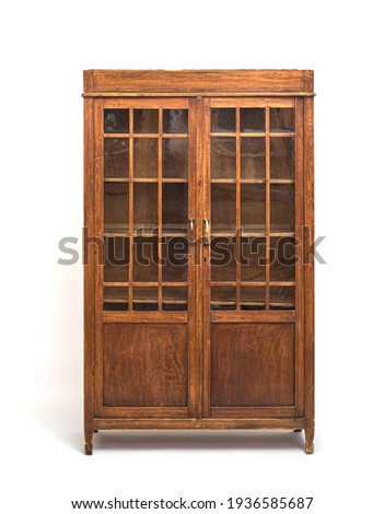 glass cabinet vintage, isolated on white Royalty-Free Stock Photo #1936585687