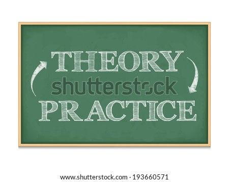 Theory - Practice concept, vector eps10 illustration