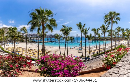 Landscape with Anfi beach and resort, Gran Canaria, Spain Royalty-Free Stock Photo #1936644451